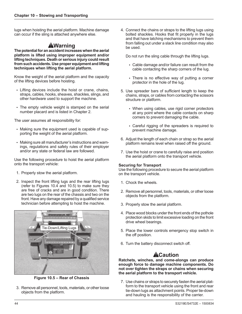 Warning, Caution | Snorkel S3219E-sn000017+ User Manual | Page 48 / 60