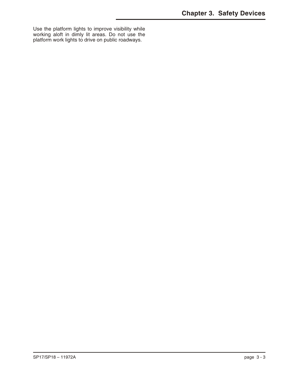 Chapter 3. safety devices | Snorkel SP18 User Manual | Page 25 / 69