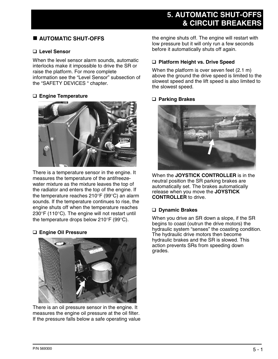 Automatic shut-offs & circuit breakers | Snorkel SR SERIES User Manual | Page 23 / 74