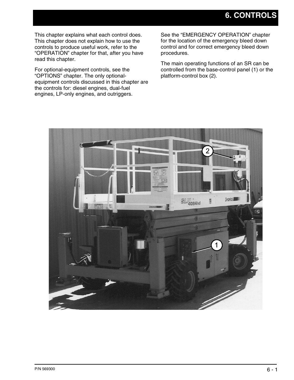 Controls | Snorkel SR SERIES User Manual | Page 25 / 74
