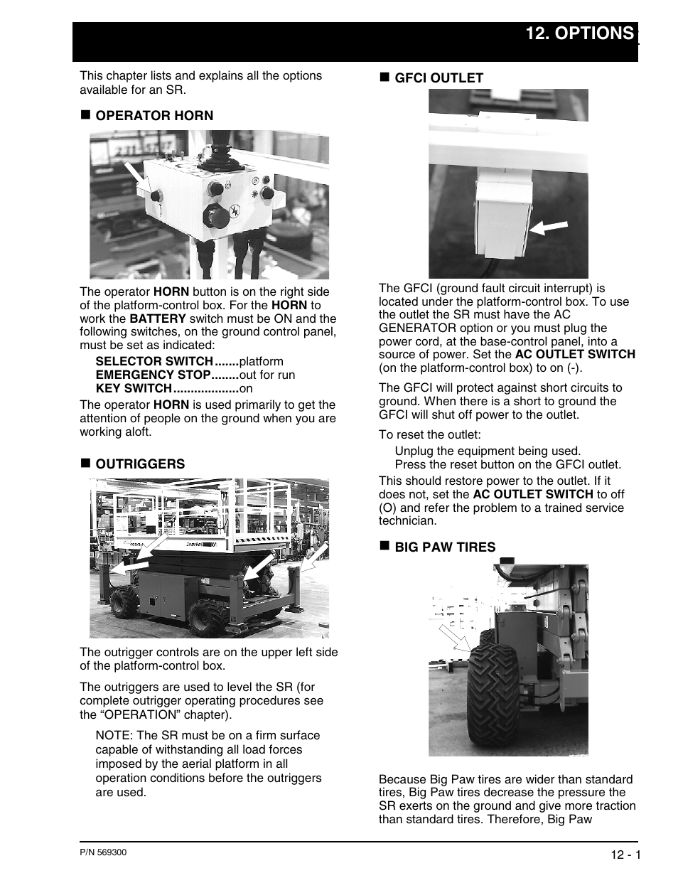 Options | Snorkel SR SERIES User Manual | Page 63 / 74