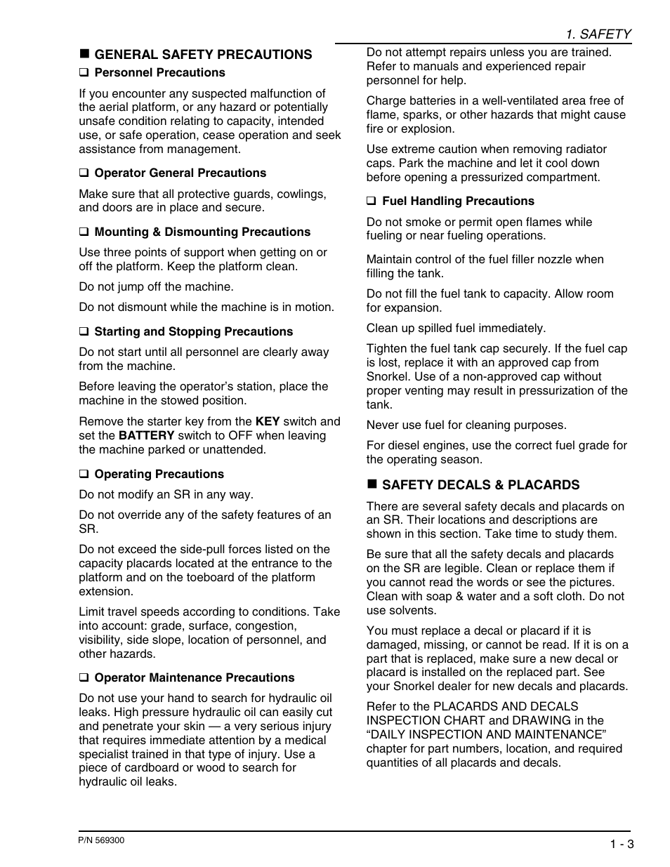 Snorkel SR SERIES User Manual | Page 9 / 74