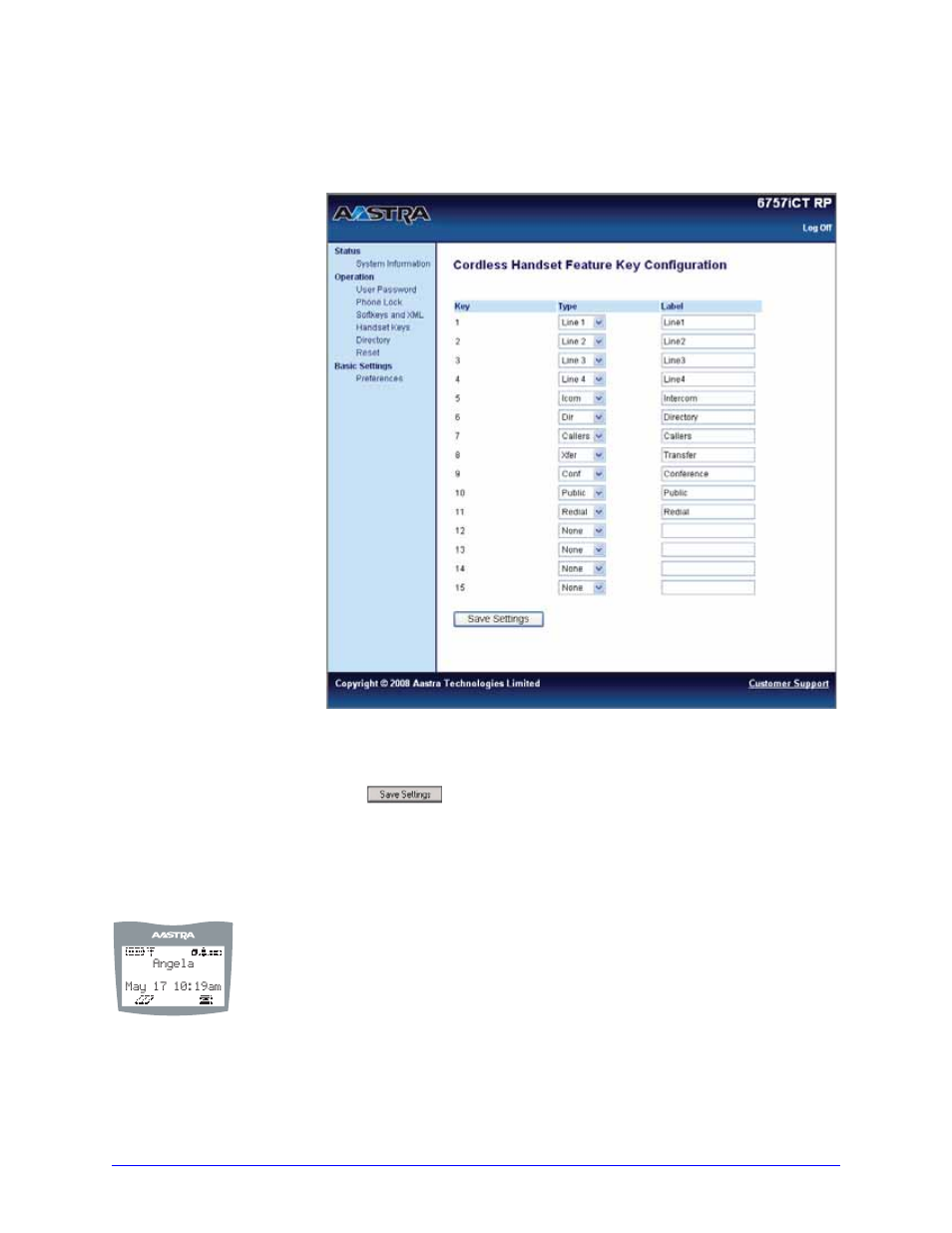 Idle mode, Using your 6757i ct rp cordless handset | Aastra Telecom AastraLink RP CT Cordless User Manual | Page 85 / 110