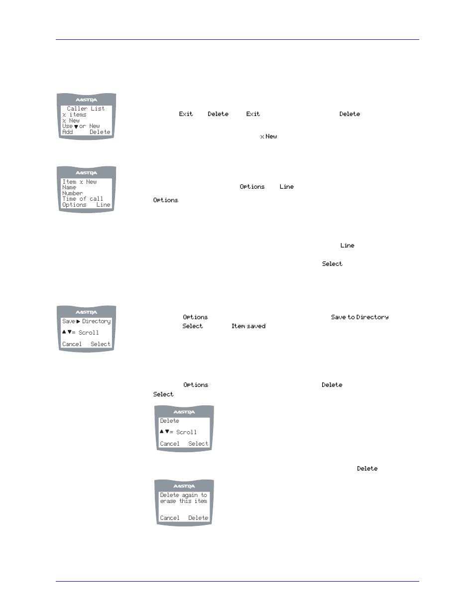 Callers list on the cordless handset, Dialing from callers list, Saving to handset directory | Deleting item from callers list, Using your 6757i ct rp cordless handset | Aastra Telecom AastraLink RP CT Cordless User Manual | Page 91 / 110