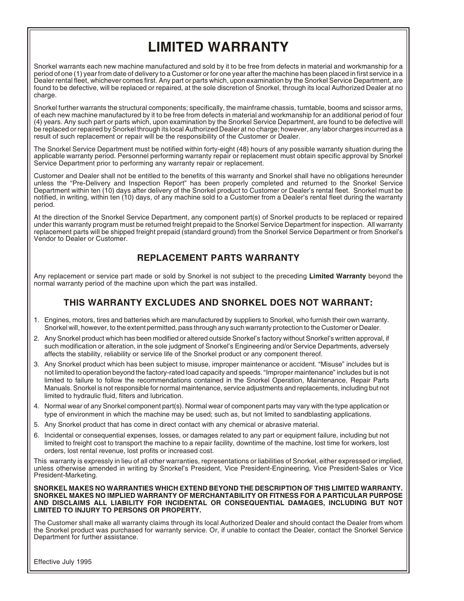 Limited warranty | Snorkel SR2770 User Manual | Page 2 / 75