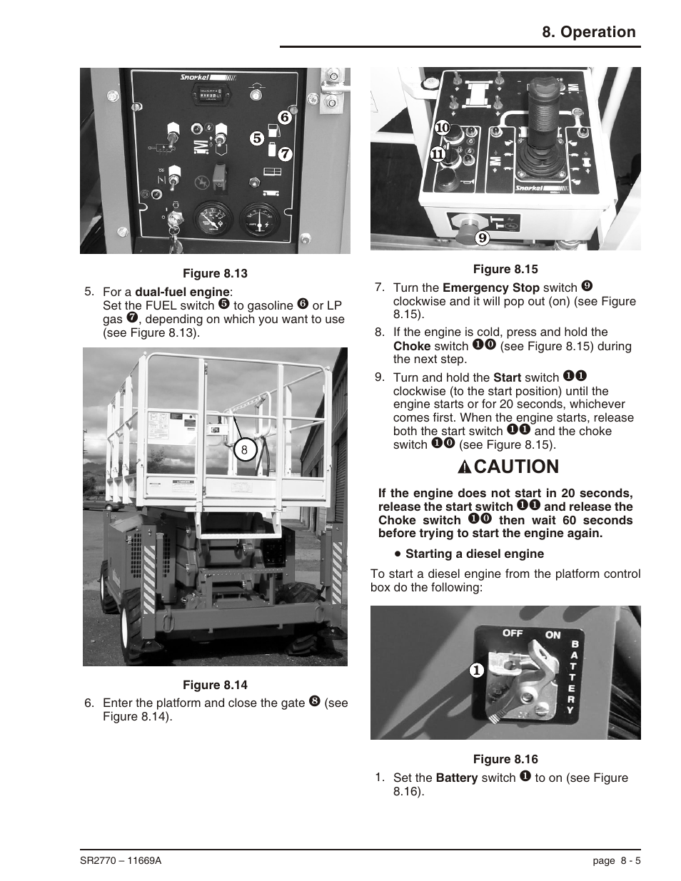 Caution, Operation | Snorkel SR2770 User Manual | Page 48 / 75