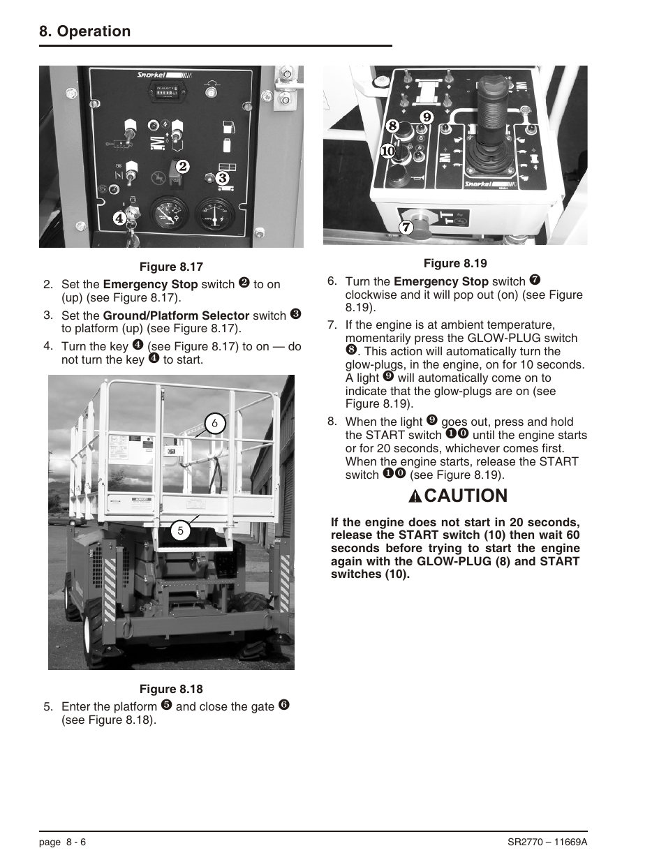 Caution, Operation | Snorkel SR2770 User Manual | Page 49 / 75