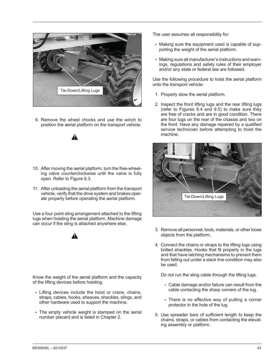 Warning | Snorkel SR3084SL User Manual | Page 47 / 60