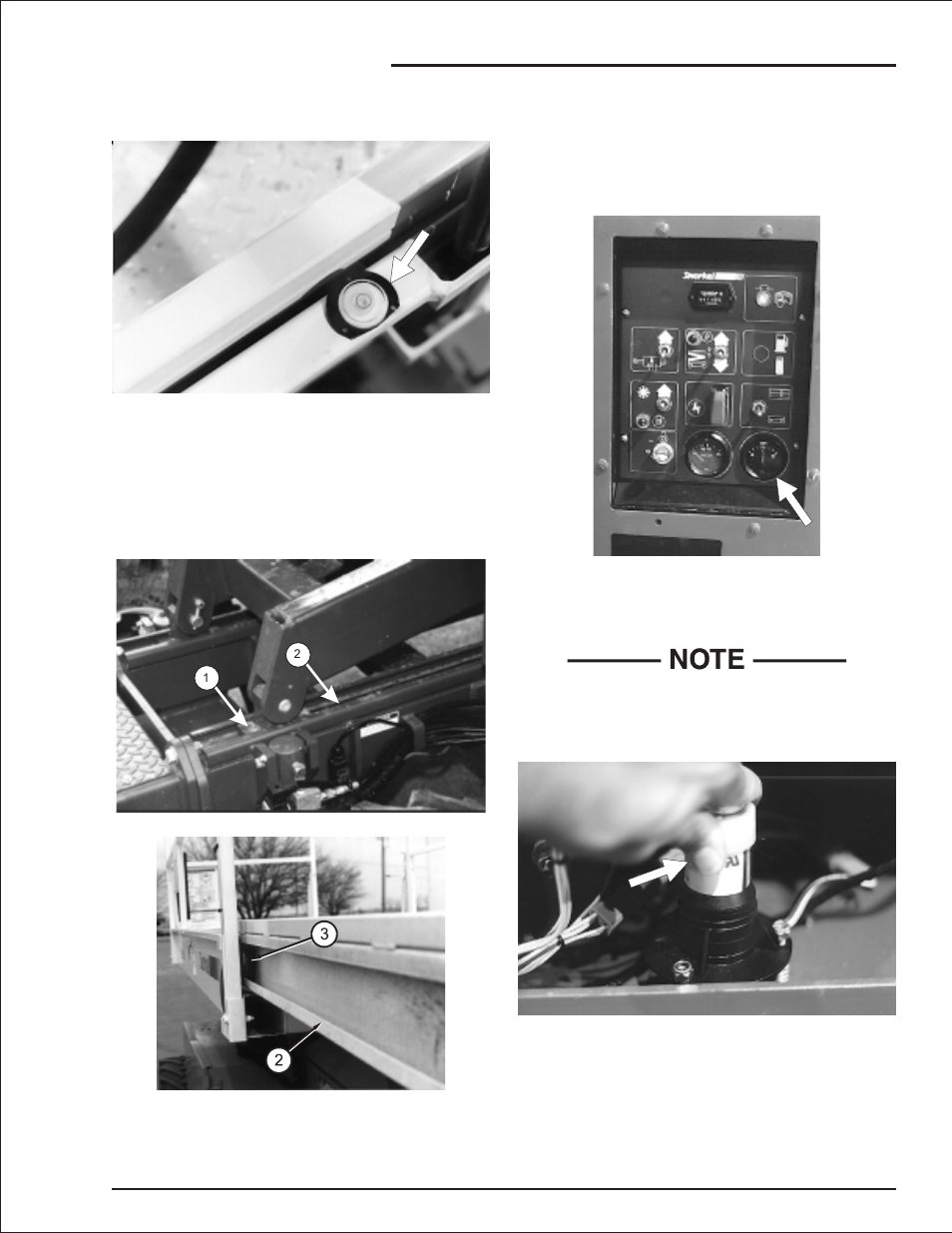 Bubble level (machines with outriggers) 7-7, Guides, rollers, and slides 7-7, Charging system 7-7 | Level sensor 7-7, Bubble level, 7-7, Charging syatem, 7-7, Guides rollers and slides, 7-7, Level sensor, 7-7, Daily inspection and maintenance | Snorkel SRT2670 User Manual | Page 45 / 79