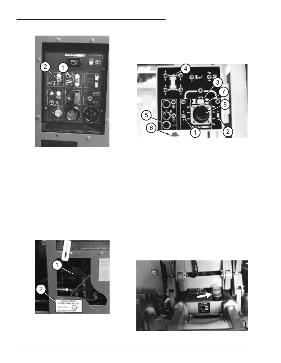 Ground controls 7-8, Emergency lowering 7-8, Platform controls 7-8 | Flashing light (option) 7-8, Emergency lowering, 7-8, Emergency stop, 7-8, Flashing light, 7-8, 11-1, Daily inspection and maintenance | Snorkel SRT2670 User Manual | Page 46 / 79