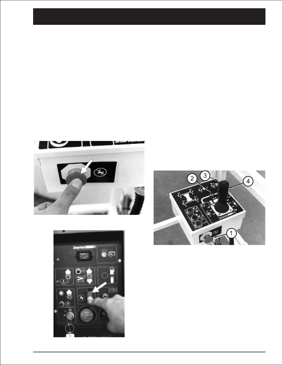 Emergency operation, Emergency operation procedures 9-1, Emergency stop 9-1 | Emergency bleed-down 9-1, Emergency operation, 9-1, Procedures, 9-1, Bleed-down, 9-1, Emergency stop, 9-1 | Snorkel SRT2670 User Manual | Page 61 / 79