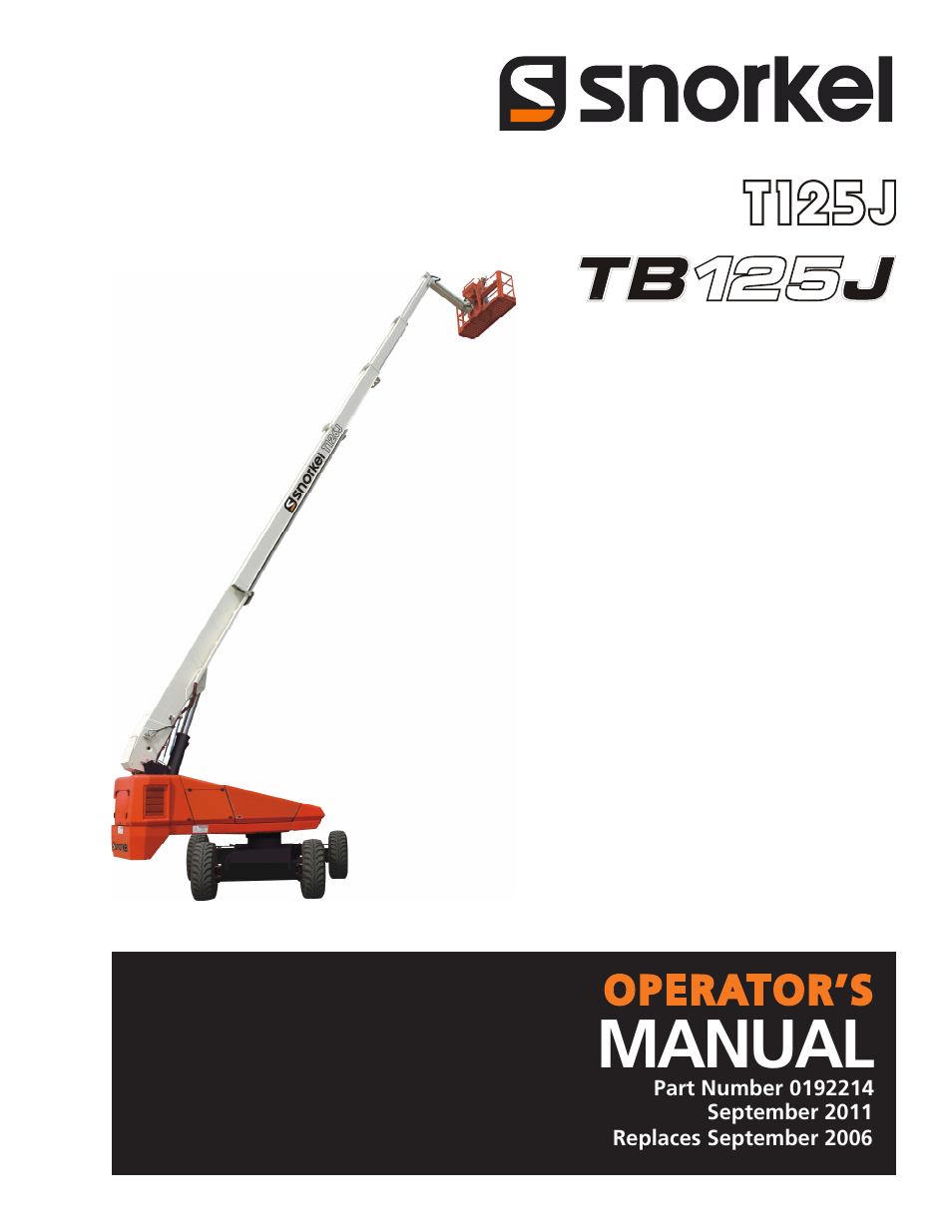 Snorkel TB125J User Manual | 74 pages