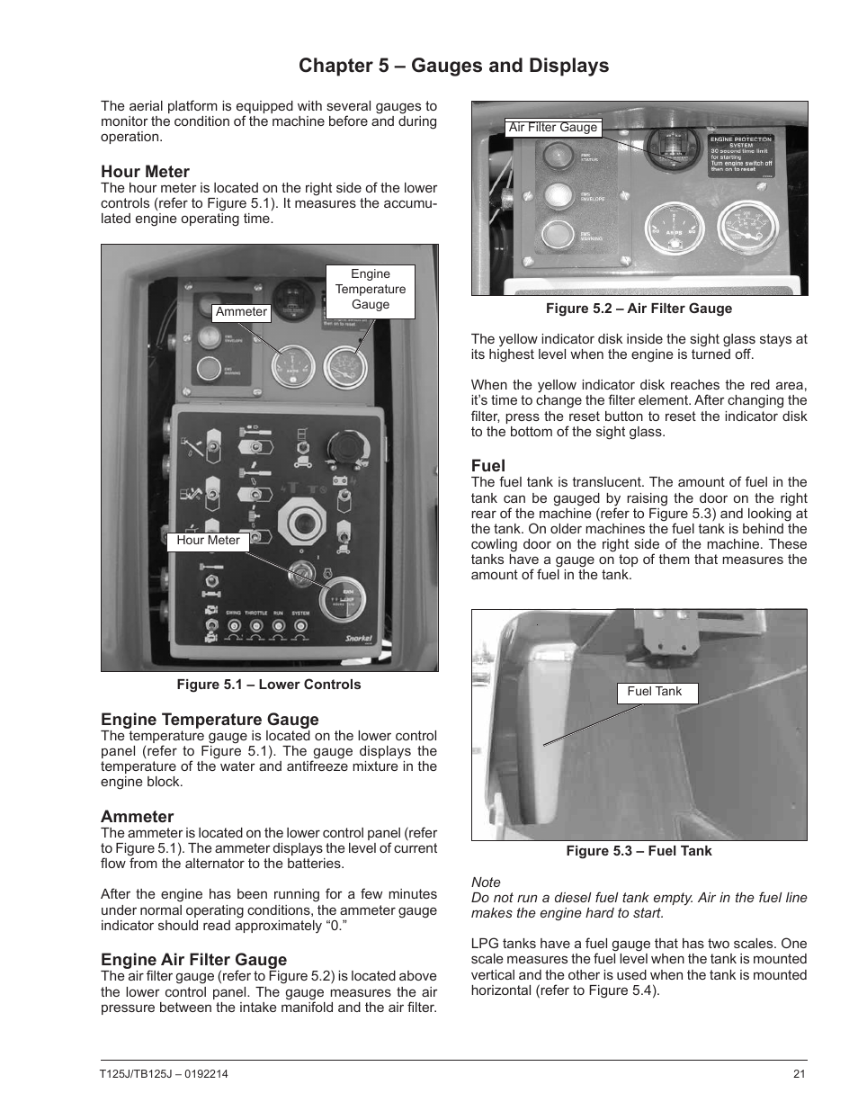 Chapter 5 – gauges and displays | Snorkel TB125J User Manual | Page 21 / 74