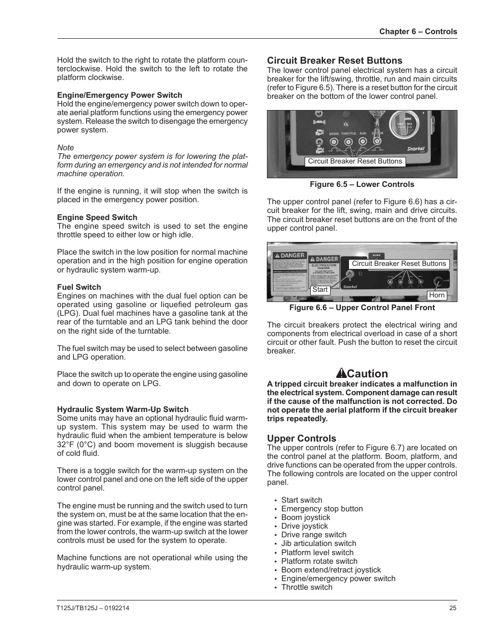 Caution | Snorkel TB125J User Manual | Page 25 / 74