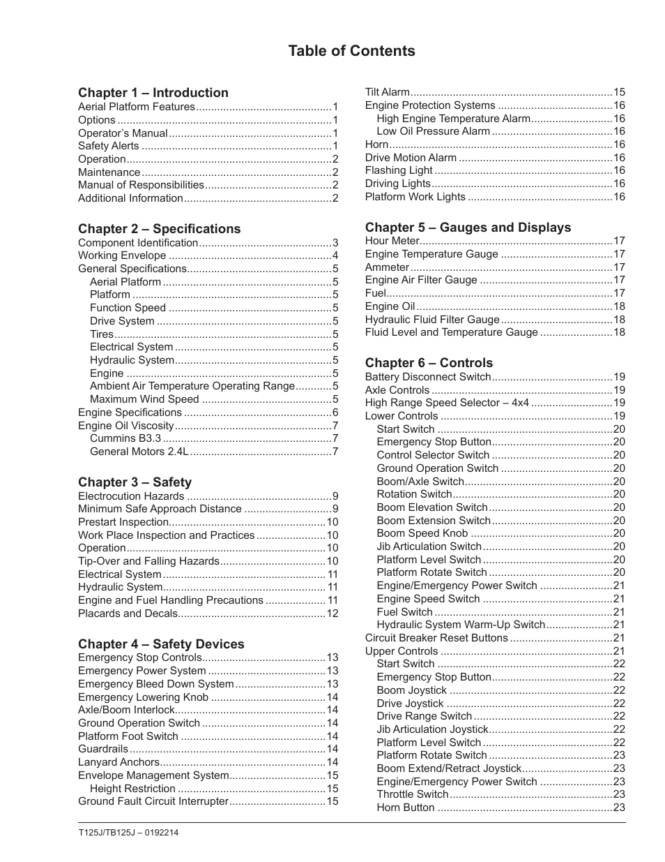 Snorkel TB125J User Manual | Page 3 / 74