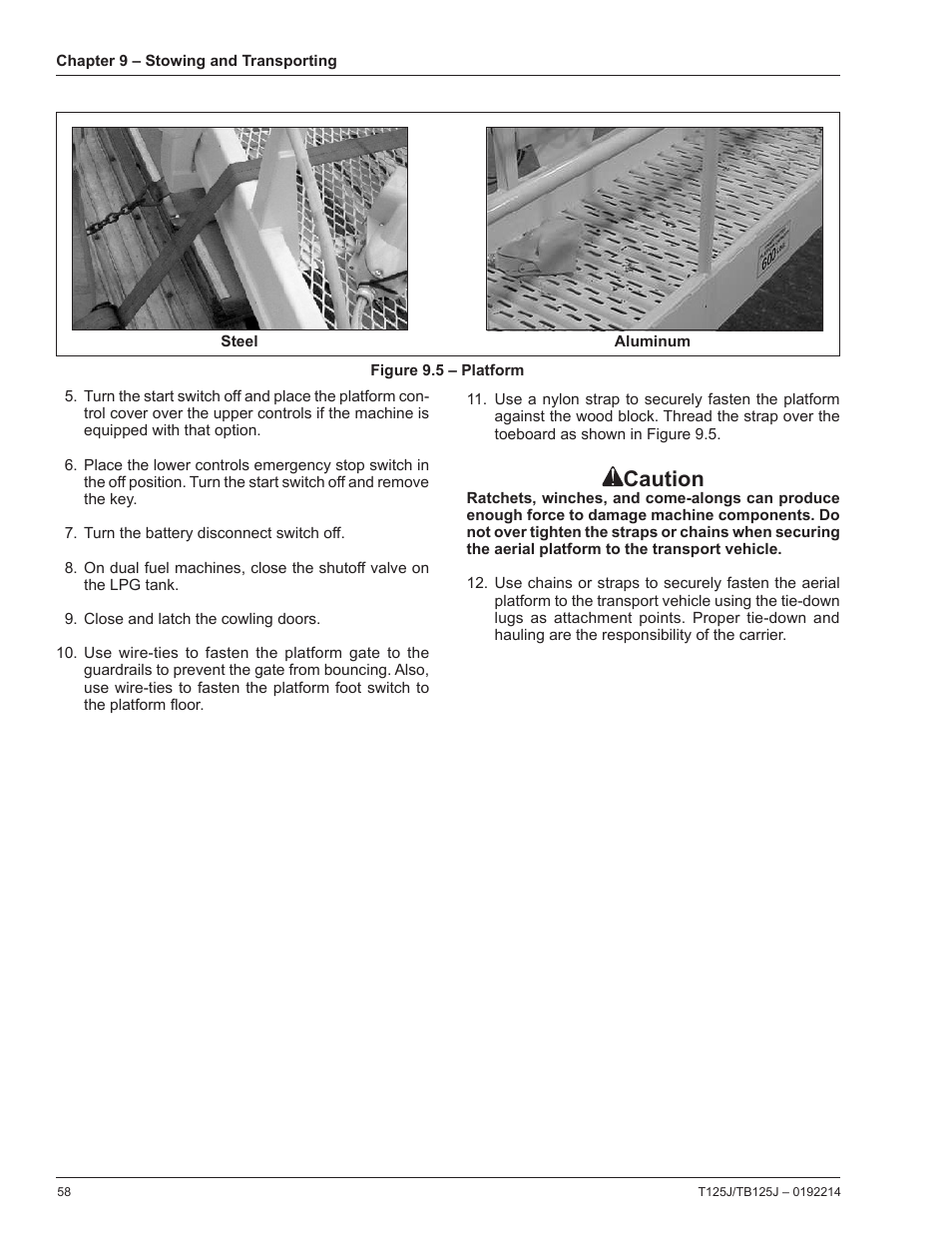 Caution | Snorkel TB125J User Manual | Page 58 / 74