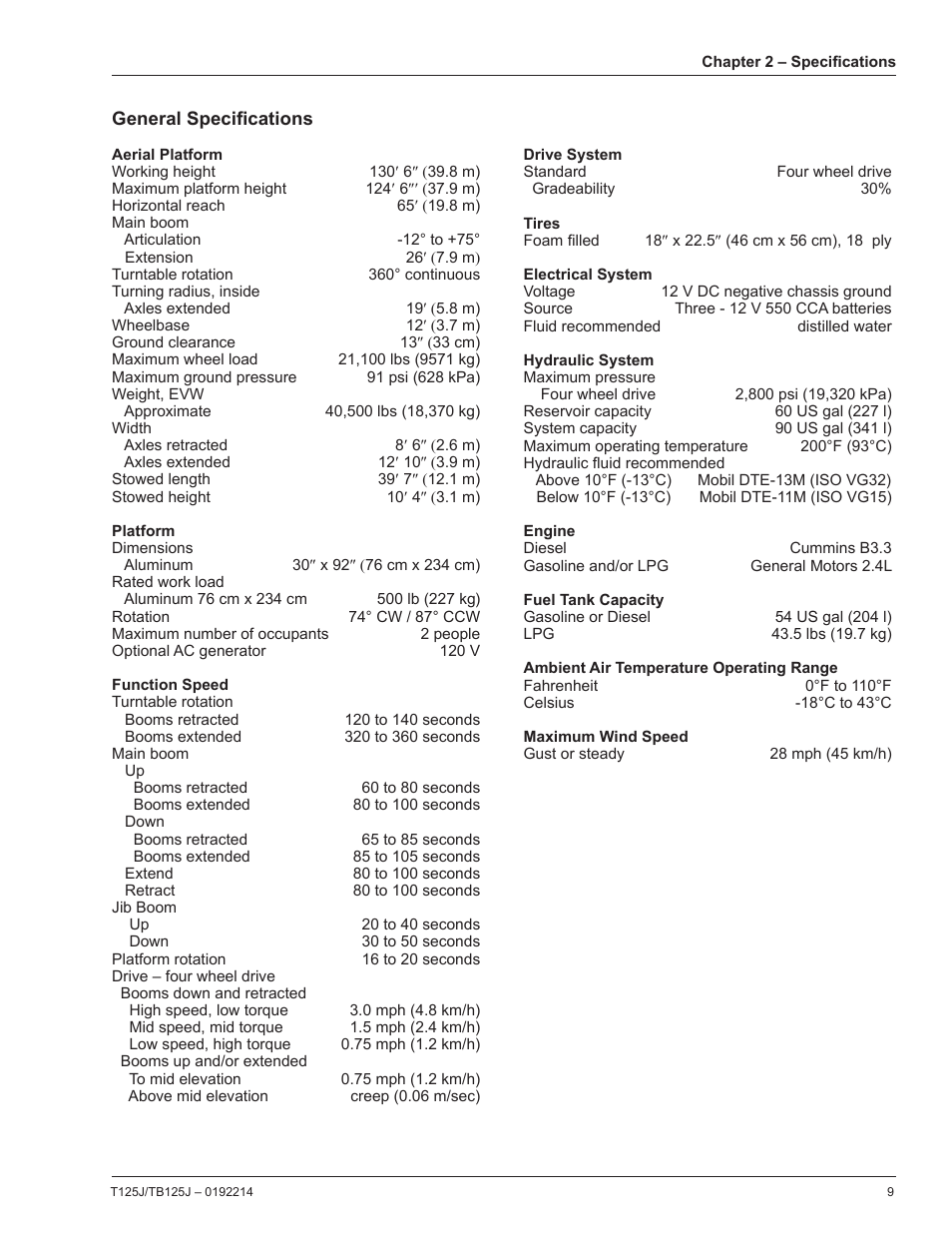 Snorkel TB125J User Manual | Page 9 / 74