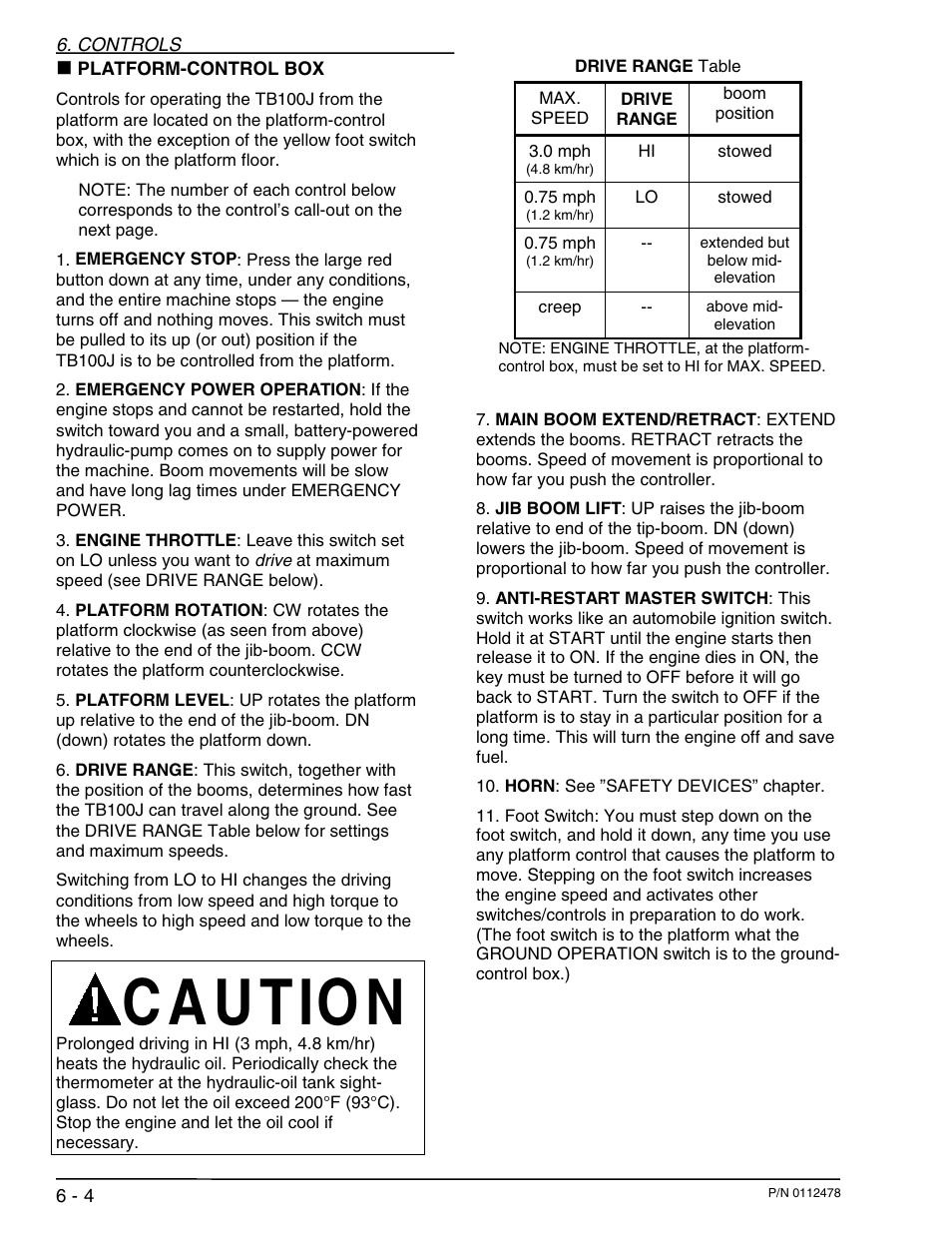 C a u tio n | Snorkel TB100J User Manual | Page 34 / 89
