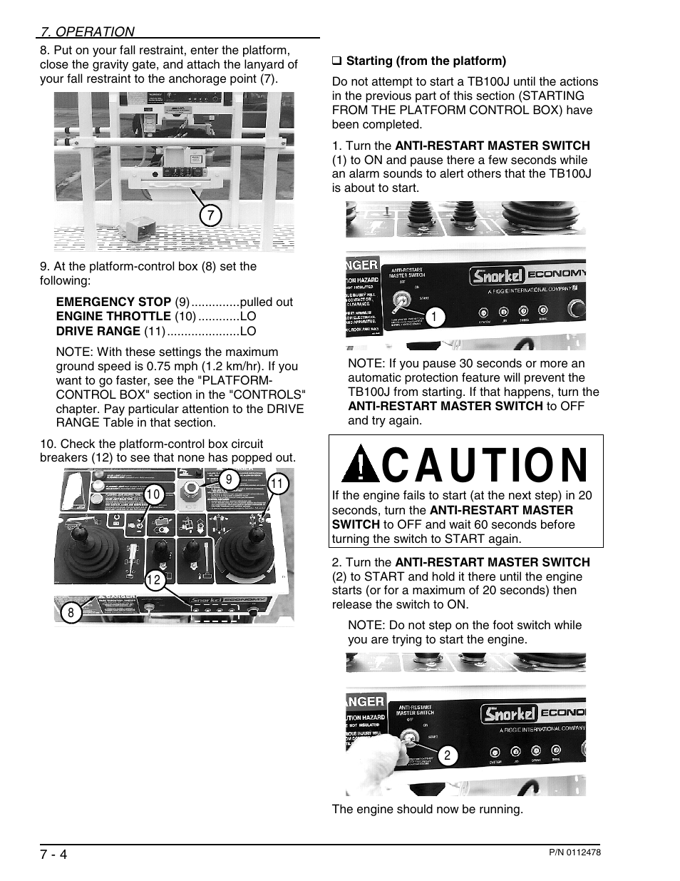 C a u tio n | Snorkel TB100J User Manual | Page 40 / 89