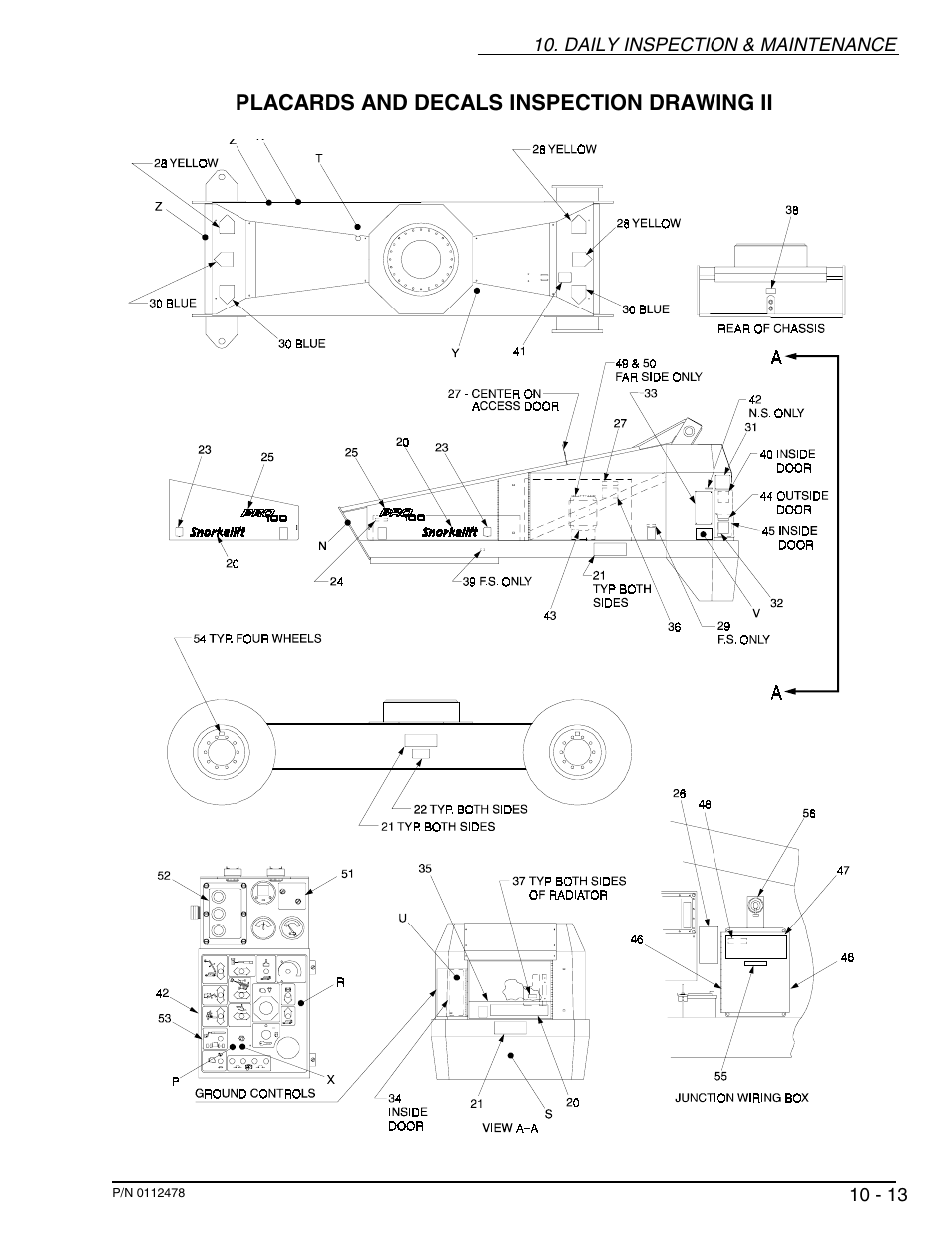 Placards and decals inspection drawing ii | Snorkel TB100J User Manual | Page 72 / 89