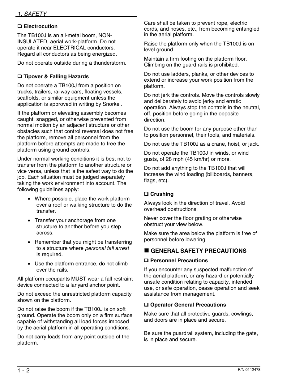 Snorkel TB100J User Manual | Page 8 / 89