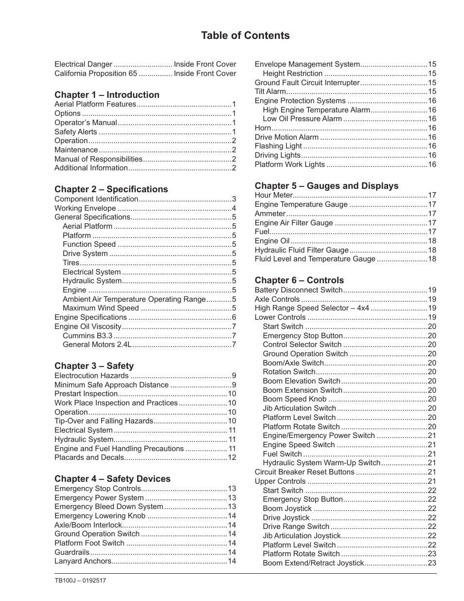 Snorkel TB100J Manufactured/EMS Kits 7-05 and after User Manual | Page 3 / 74