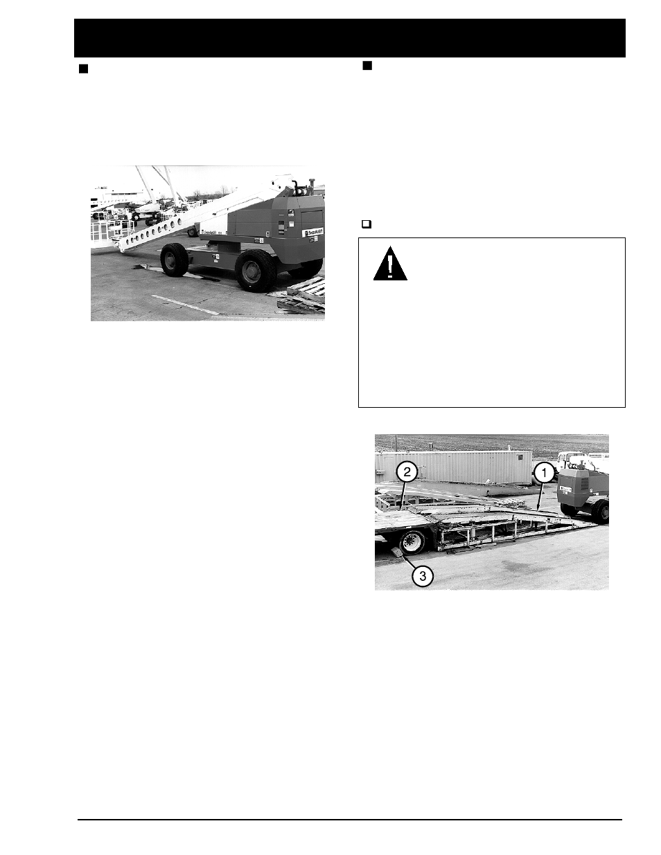 Stowing & transporting | Snorkel TB120 2000 User Manual | Page 59 / 96
