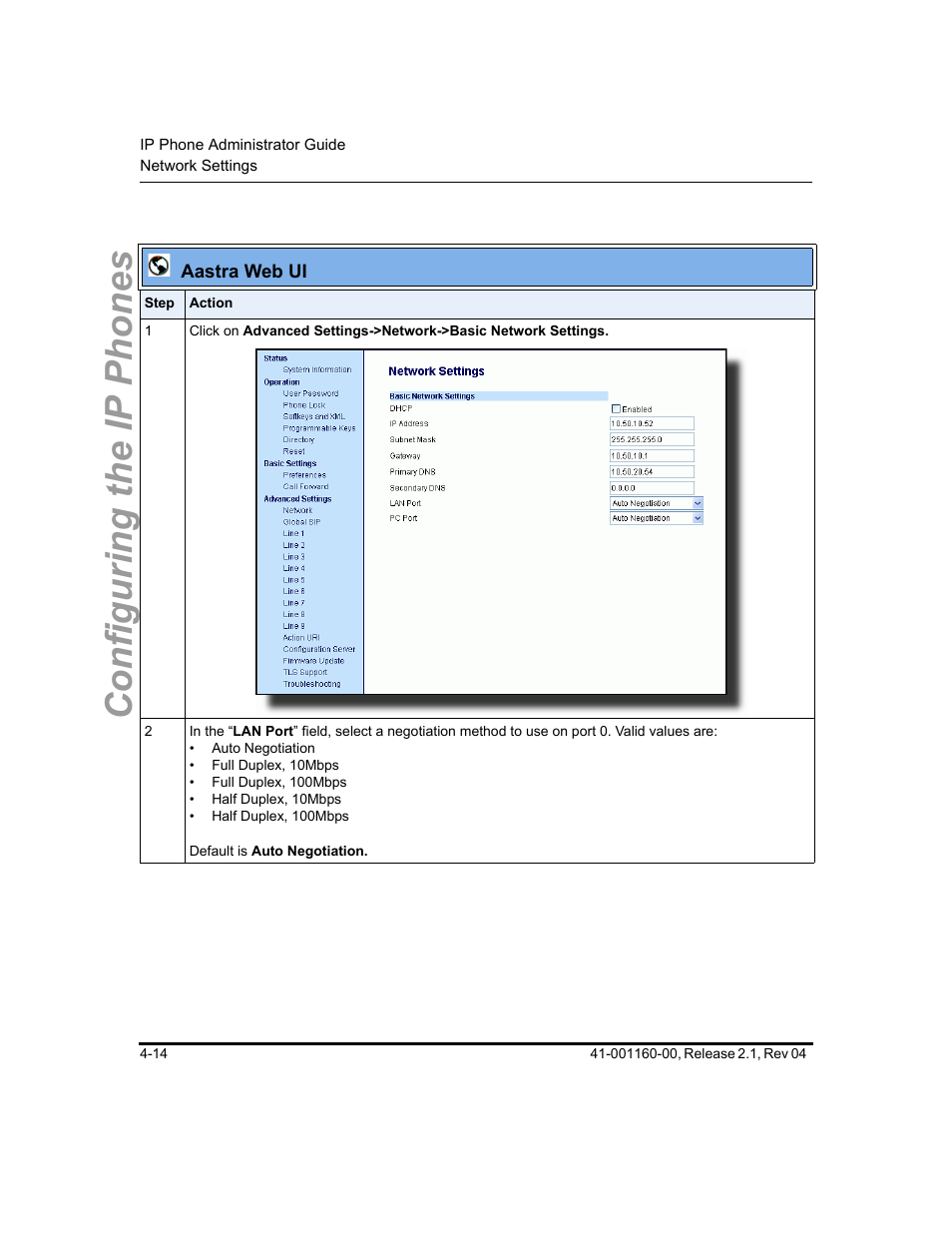 Configuring the ip phones | Aastra Telecom SIP 57I User Manual | Page 138 / 818