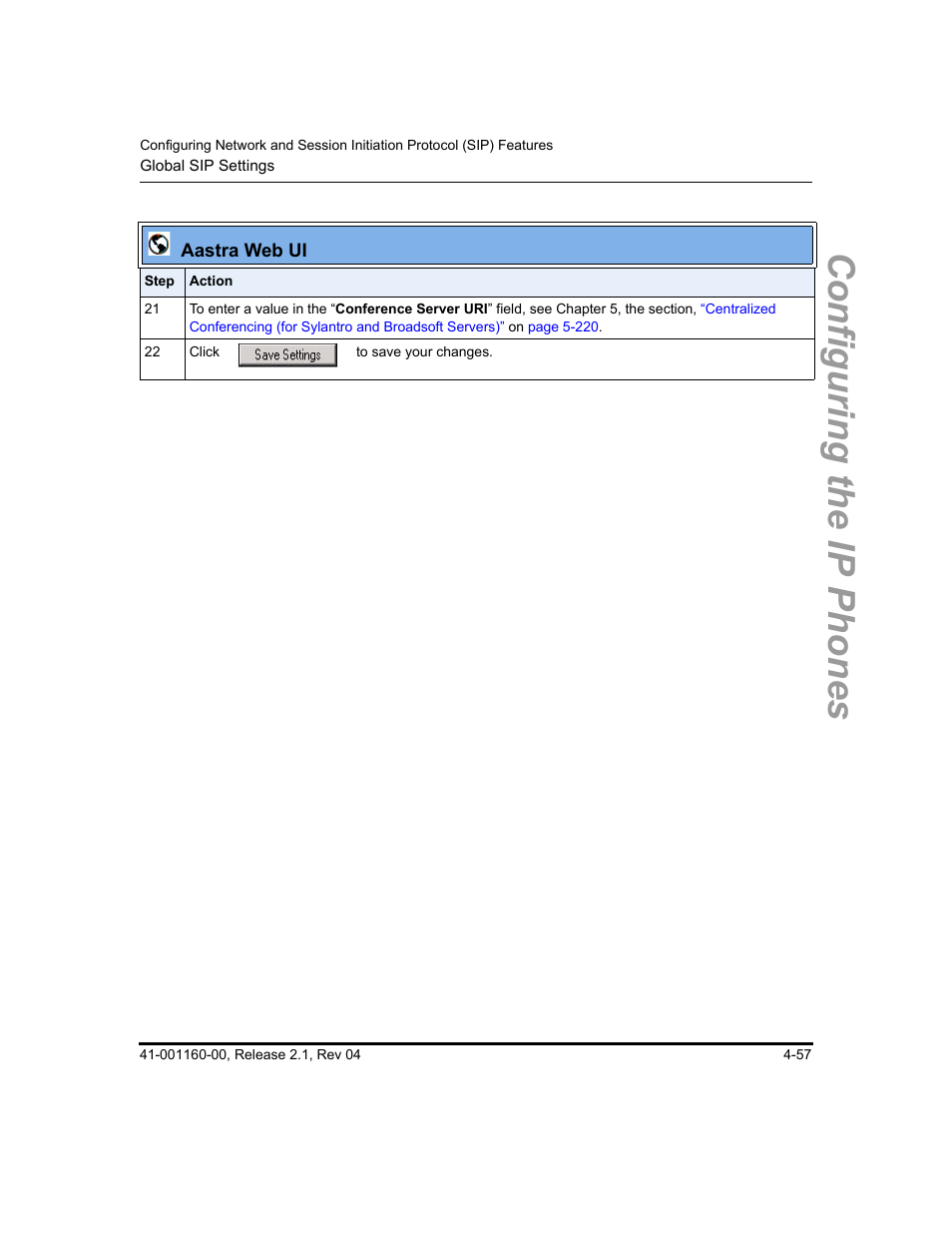 Configuring the ip phones | Aastra Telecom SIP 57I User Manual | Page 181 / 818