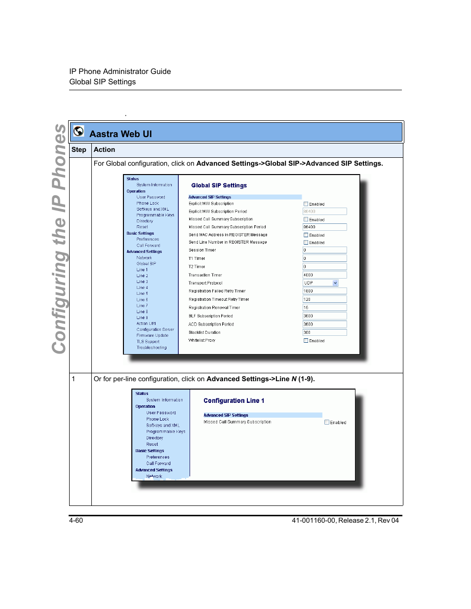 Configuring the ip phones | Aastra Telecom SIP 57I User Manual | Page 184 / 818