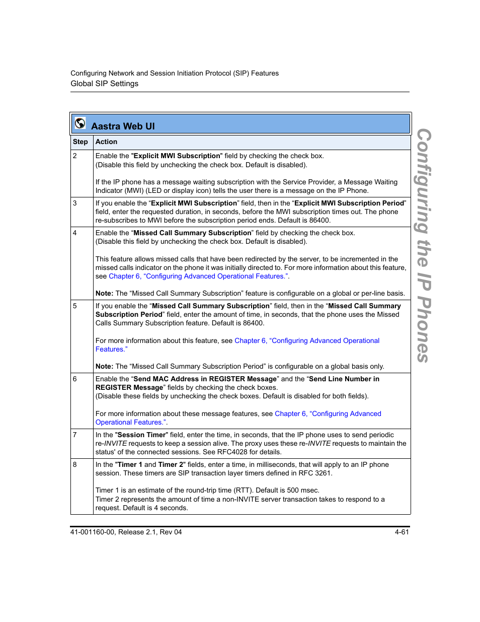 Configuring the ip phones | Aastra Telecom SIP 57I User Manual | Page 185 / 818
