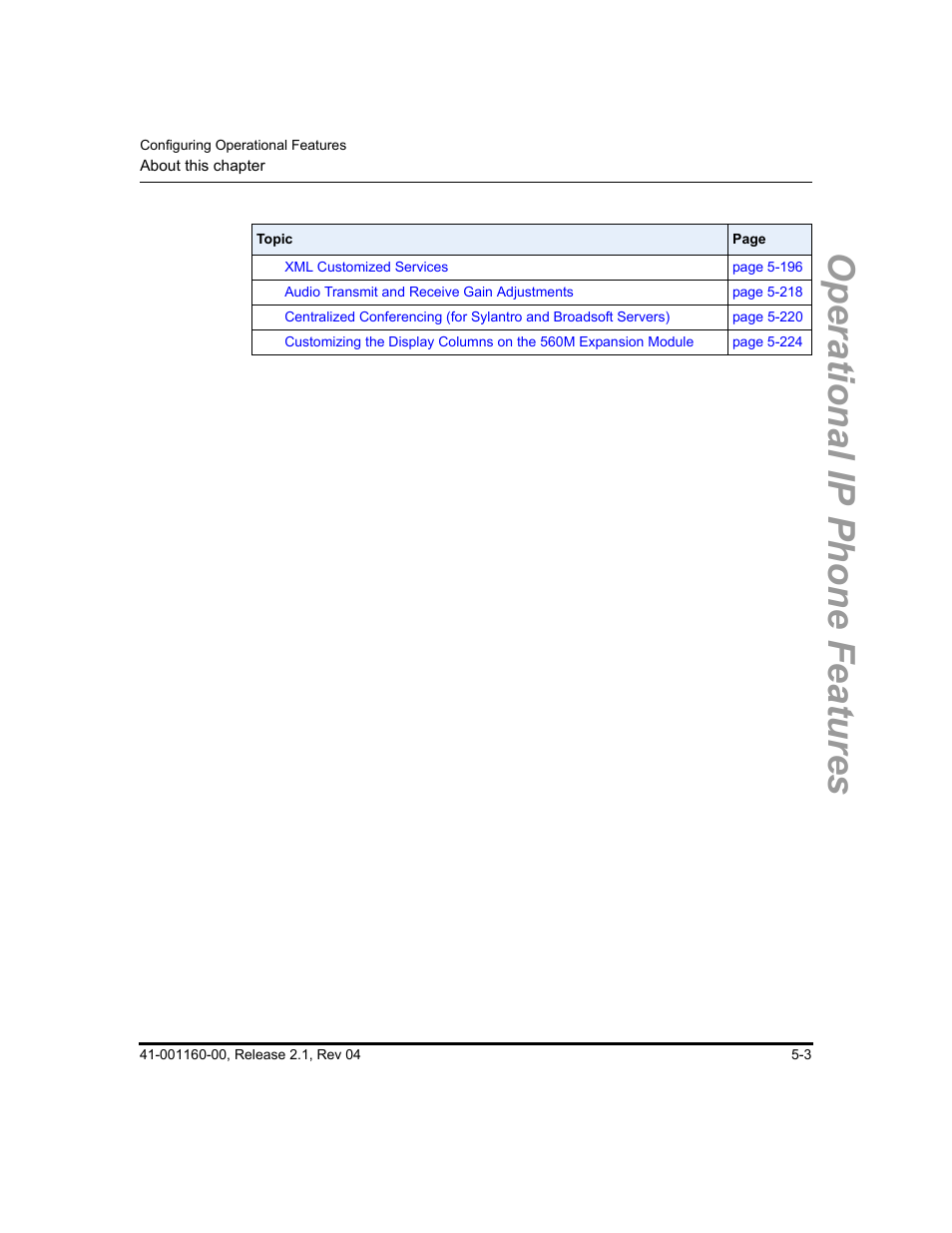 Operational ip phone features | Aastra Telecom SIP 57I User Manual | Page 213 / 818