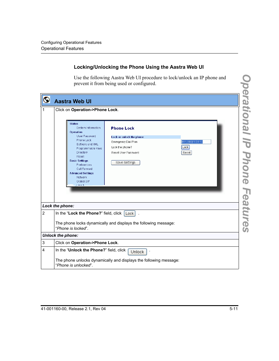 Operational ip phone features | Aastra Telecom SIP 57I User Manual | Page 221 / 818