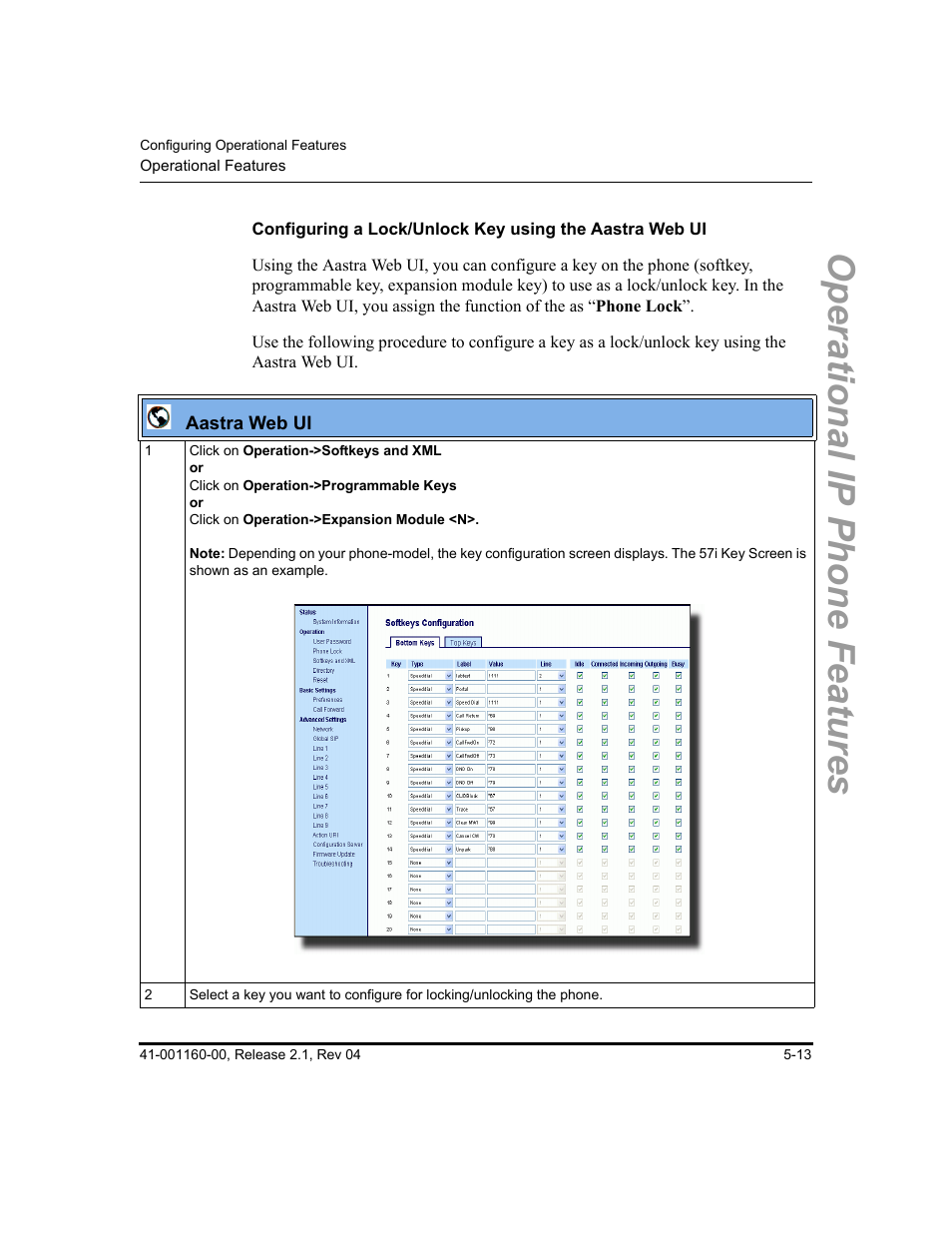 Operational ip phone features | Aastra Telecom SIP 57I User Manual | Page 223 / 818