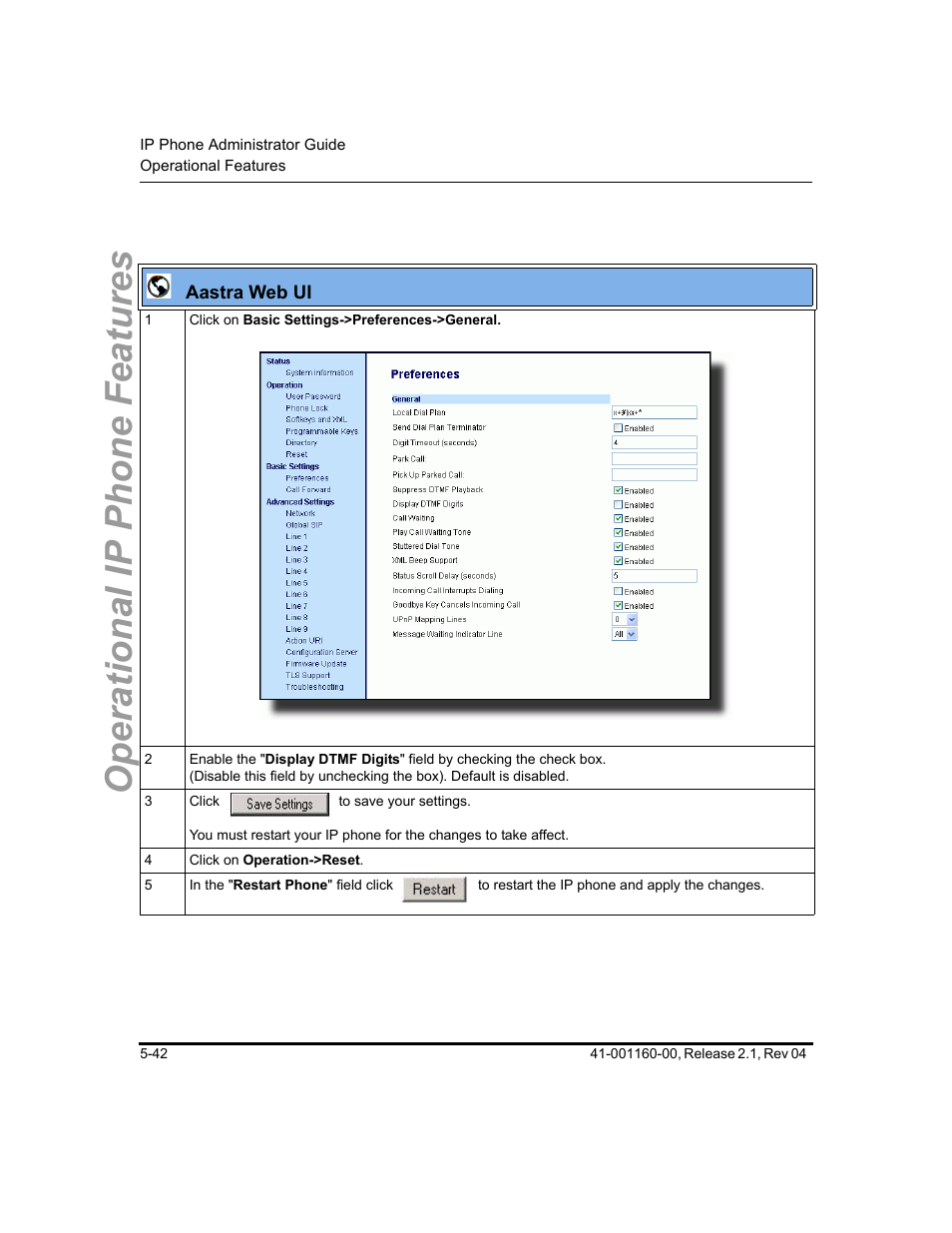 Operational ip phone features | Aastra Telecom SIP 57I User Manual | Page 252 / 818