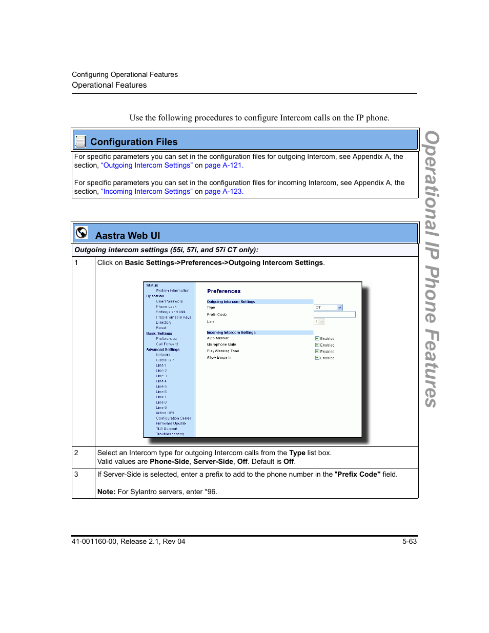 Operational ip phone features | Aastra Telecom SIP 57I User Manual | Page 273 / 818