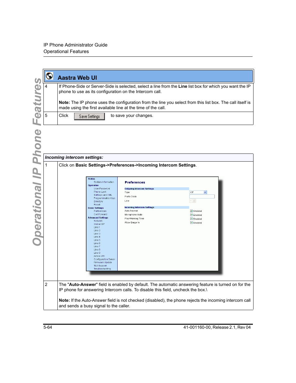 Operational ip phone features | Aastra Telecom SIP 57I User Manual | Page 274 / 818