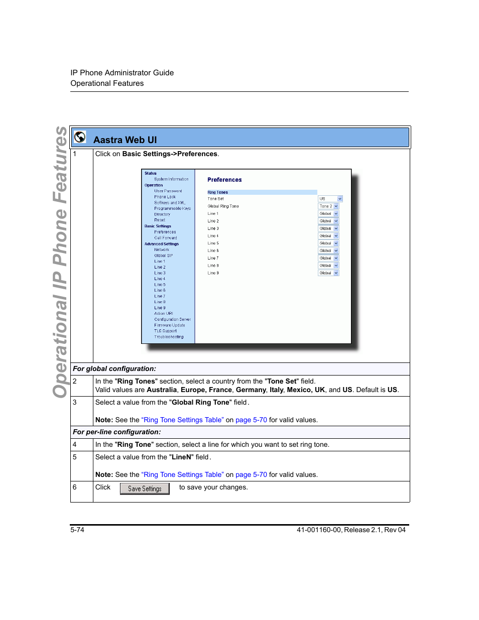 Operational ip phone features | Aastra Telecom SIP 57I User Manual | Page 284 / 818