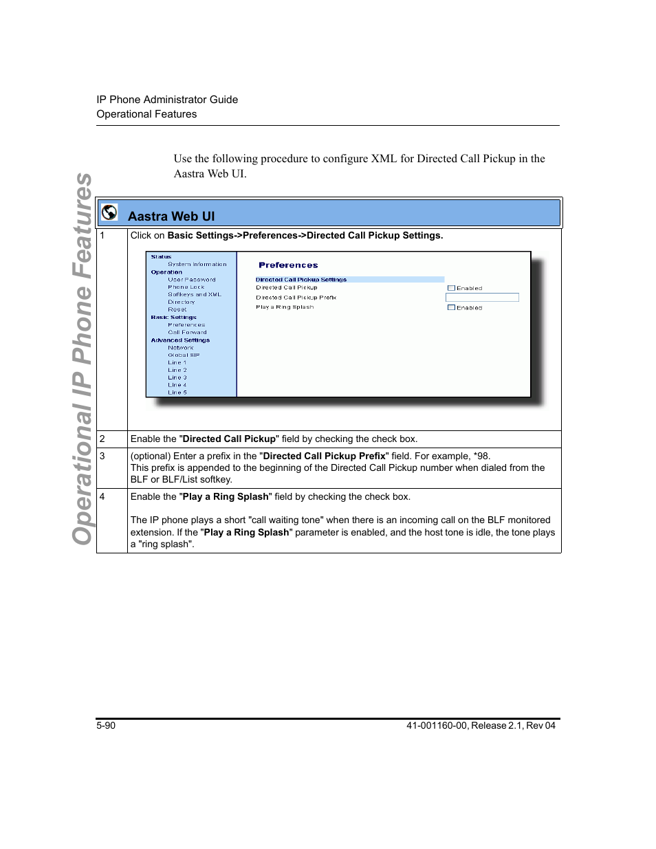 Operational ip phone features | Aastra Telecom SIP 57I User Manual | Page 300 / 818