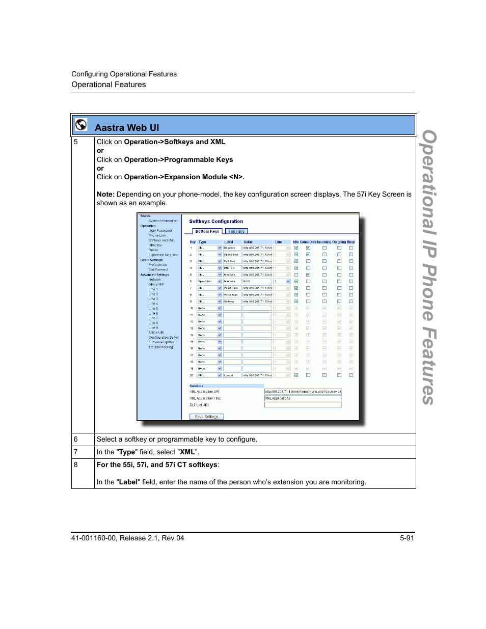 Operational ip phone features | Aastra Telecom SIP 57I User Manual | Page 301 / 818