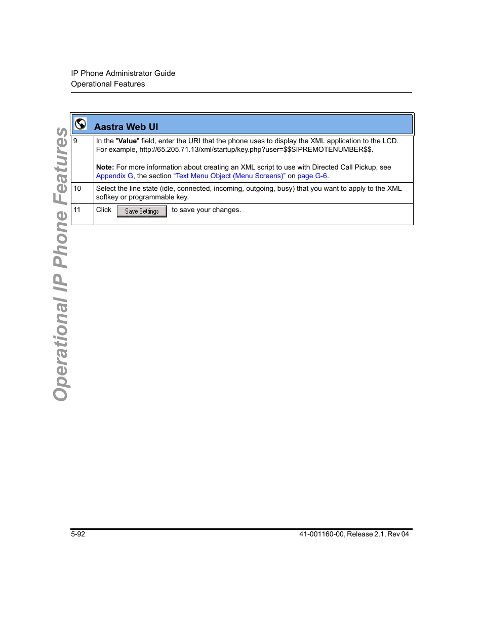 Operational ip phone features | Aastra Telecom SIP 57I User Manual | Page 302 / 818
