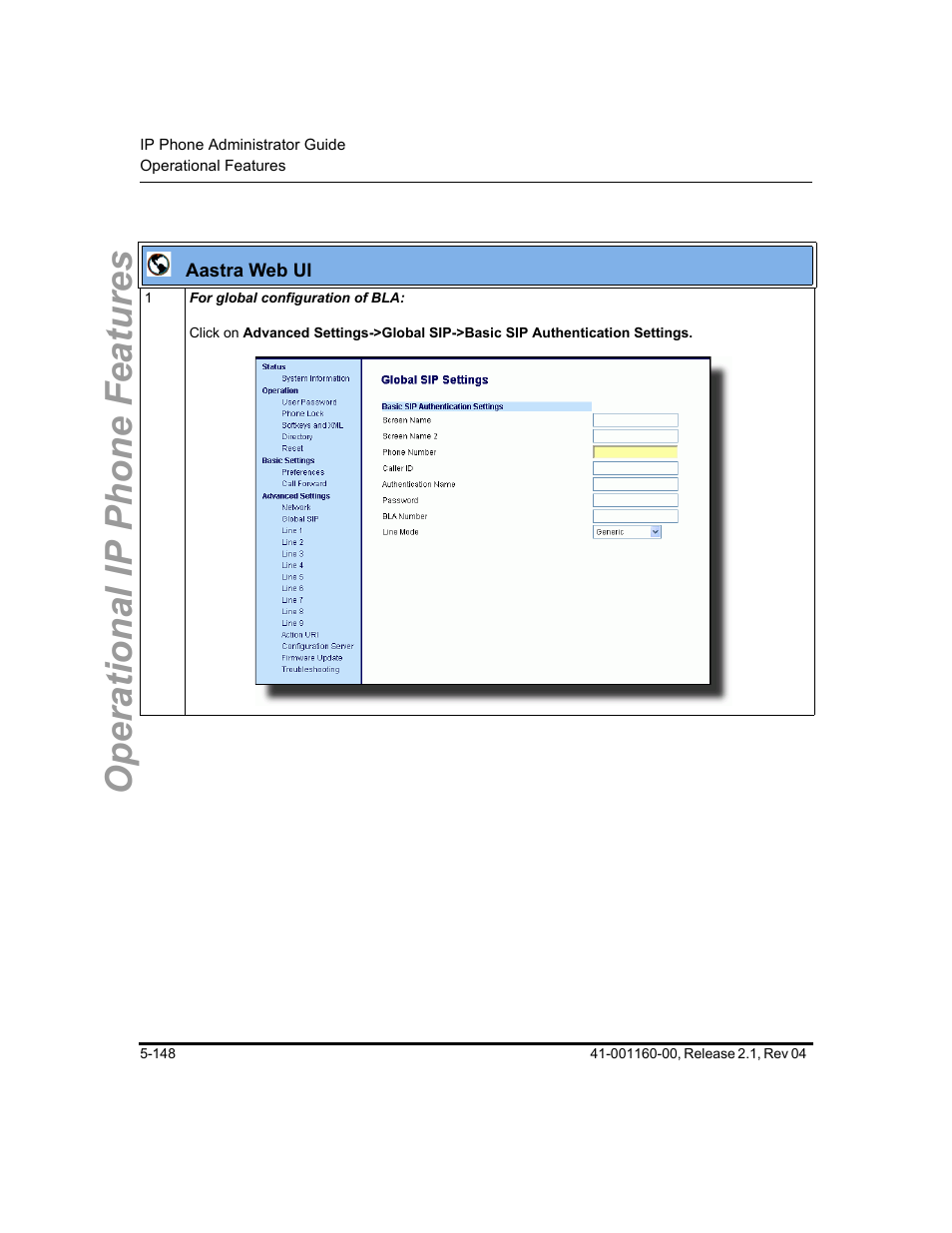 Operational ip phone features | Aastra Telecom SIP 57I User Manual | Page 358 / 818