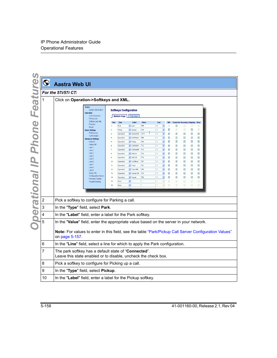 Operational ip phone features | Aastra Telecom SIP 57I User Manual | Page 368 / 818