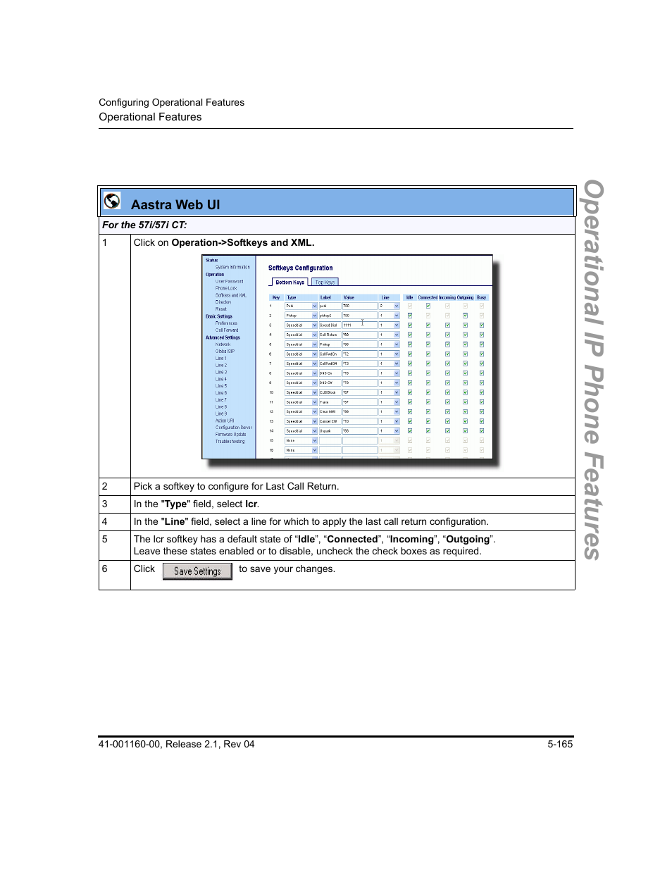 Operational ip phone features | Aastra Telecom SIP 57I User Manual | Page 375 / 818