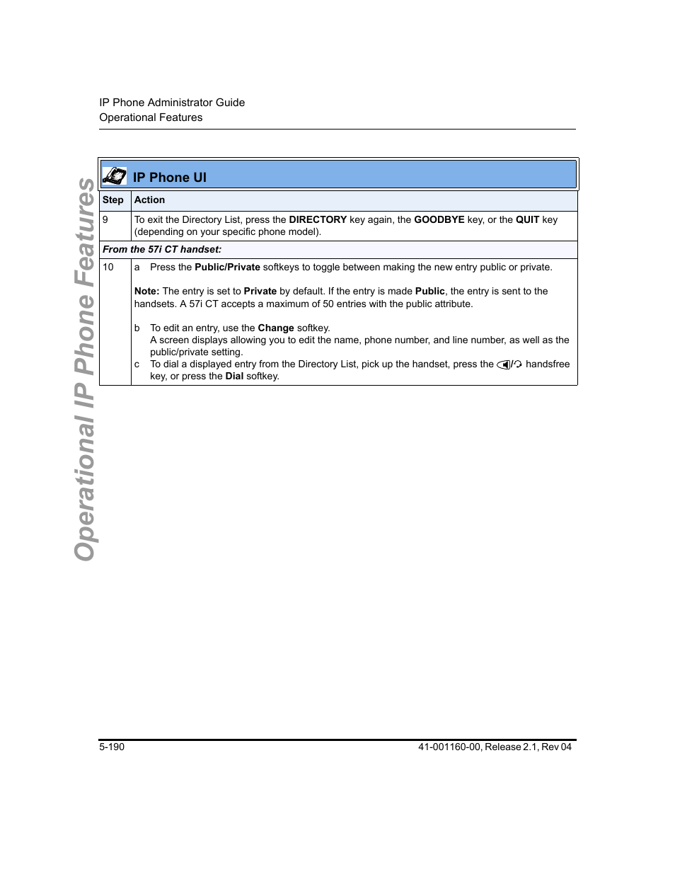 Operational ip phone features | Aastra Telecom SIP 57I User Manual | Page 400 / 818