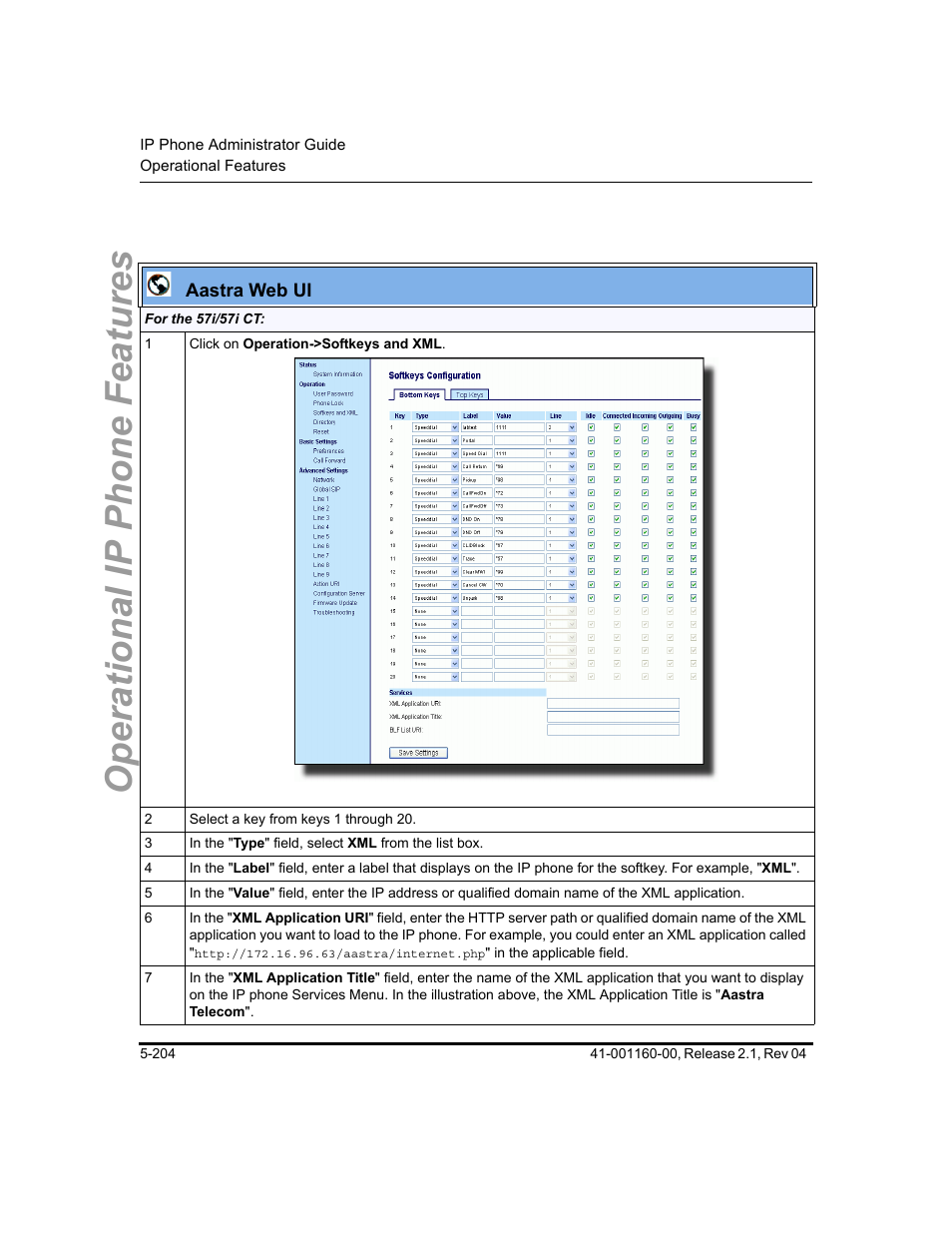 Operational ip phone features | Aastra Telecom SIP 57I User Manual | Page 414 / 818