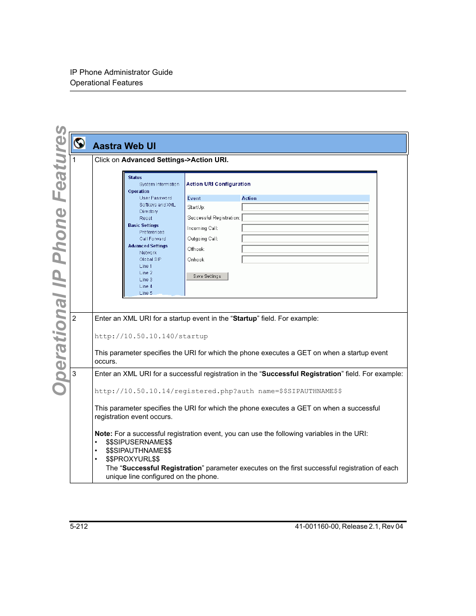 Operational ip phone features | Aastra Telecom SIP 57I User Manual | Page 422 / 818