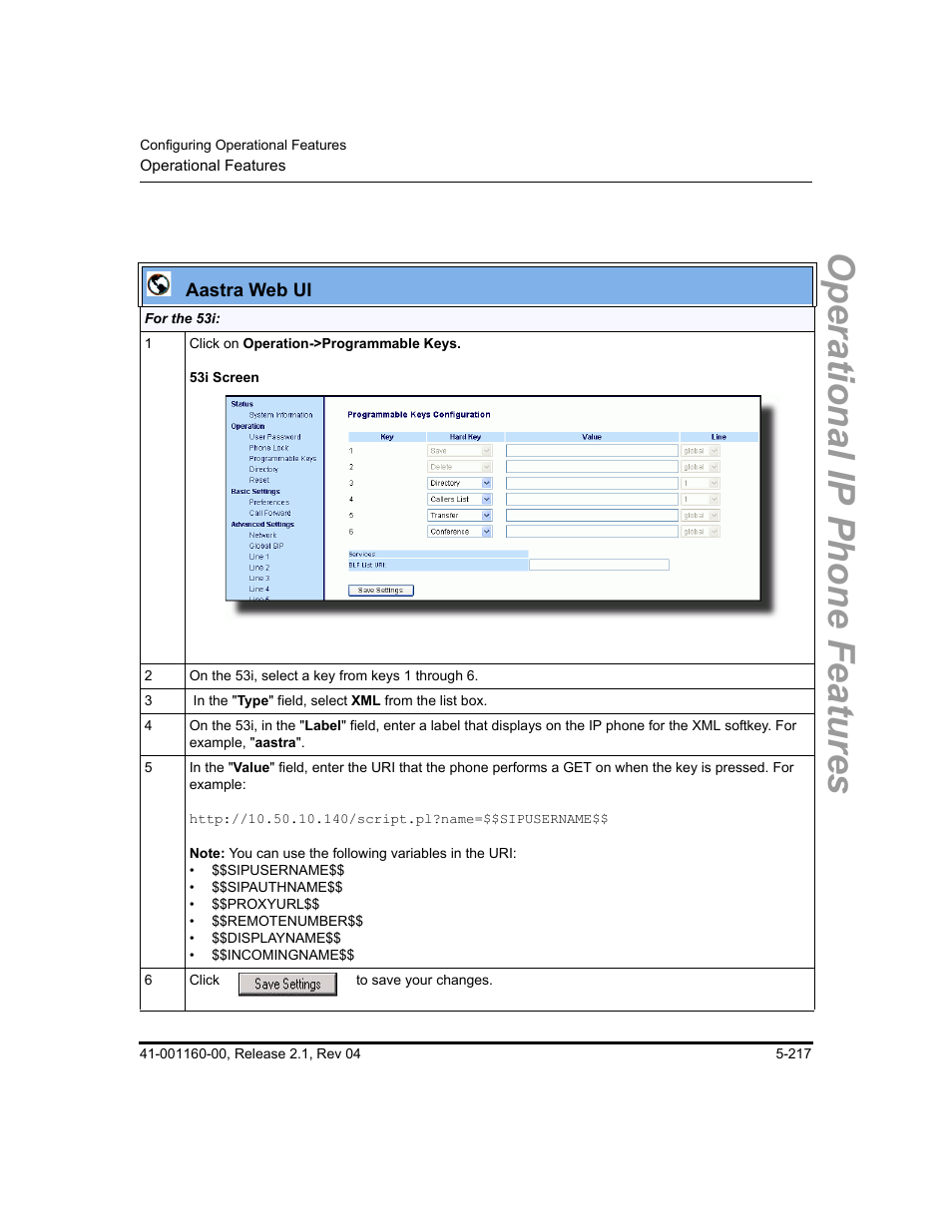 Operational ip phone features | Aastra Telecom SIP 57I User Manual | Page 427 / 818