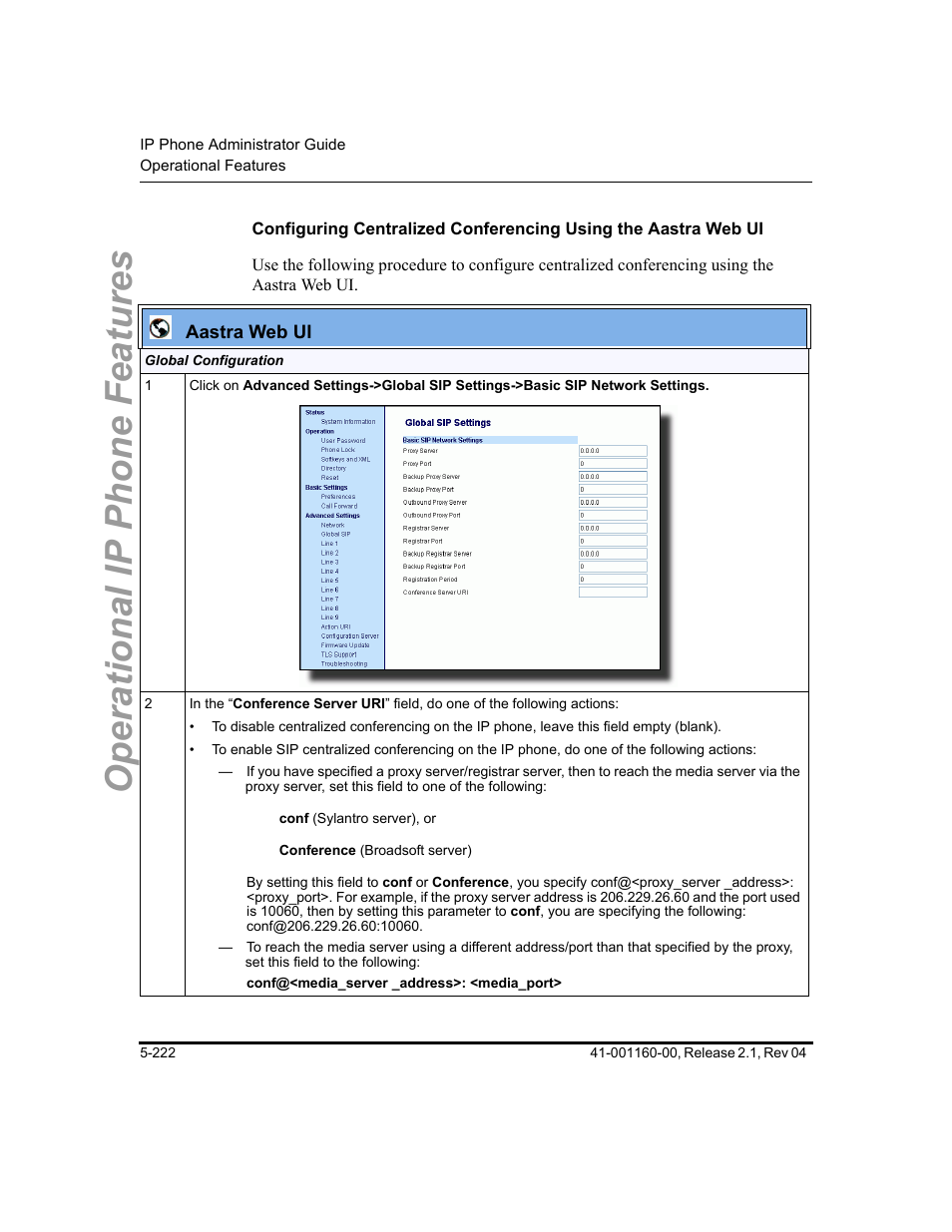 Operational ip phone features | Aastra Telecom SIP 57I User Manual | Page 432 / 818