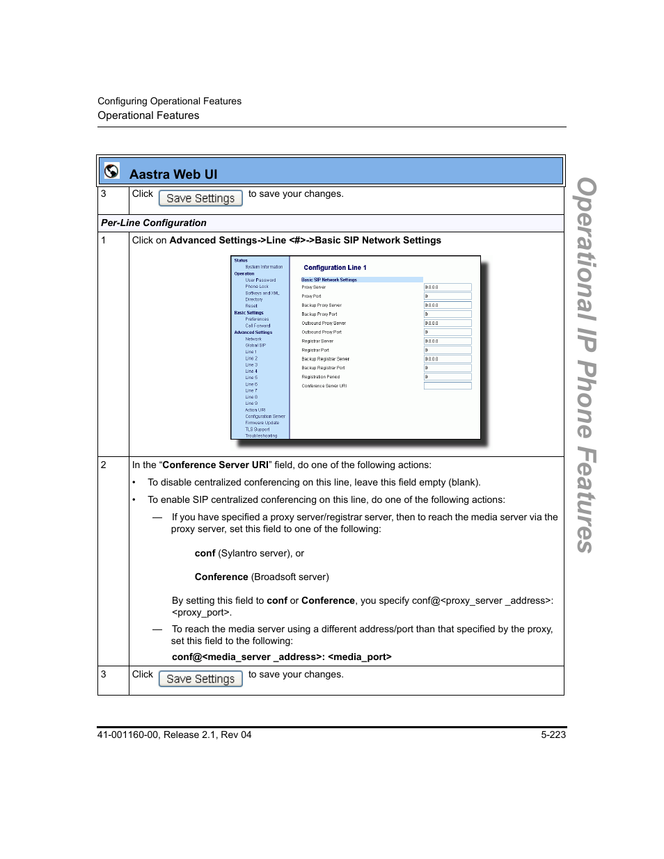 Operational ip phone features | Aastra Telecom SIP 57I User Manual | Page 433 / 818